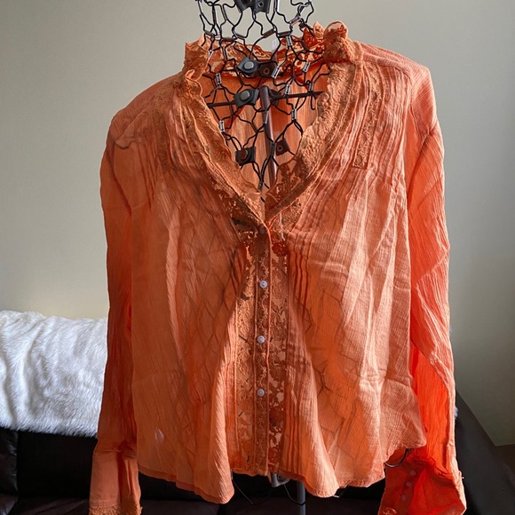 Free People Clemence Buttondown - Super Tropical Size XL - Picture 4 of 17